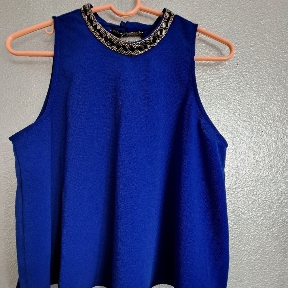 ASTR Royal Blue Beaded Neckline  Size M